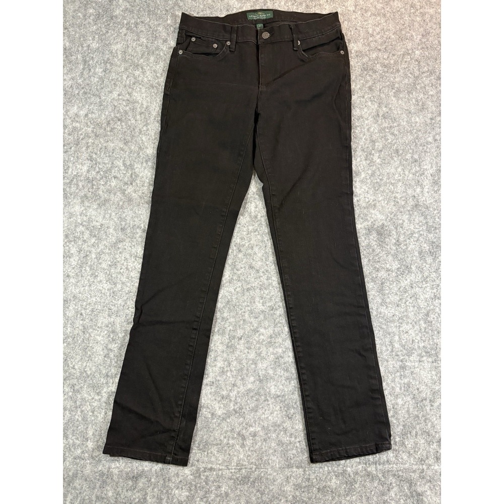 Lauren Jeans Co Ralph Lauren Womens Black Jeans Size 8 Straight Leg 31x30.5